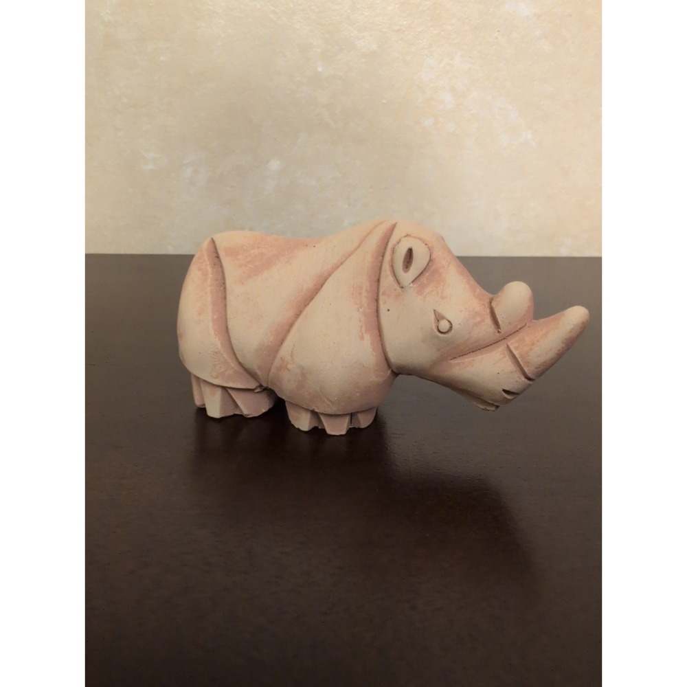 Artesania Rinconada RHINO Figurine from Uraguay Pottery Vintage
